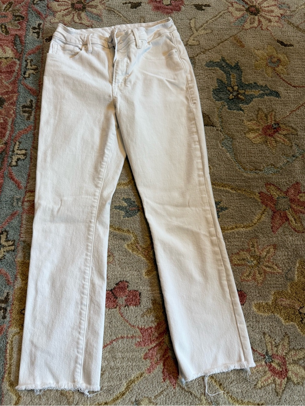 Good American White Straight-Leg Jeans